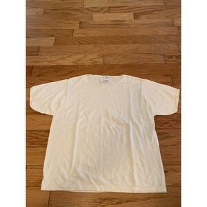 Garnet Hill, women’s cream short sleeve cotton t-shirt size medium